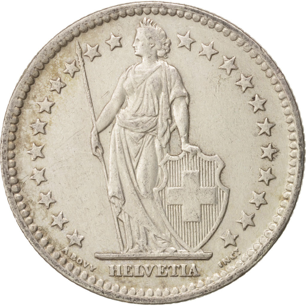 Switzerland, 2 Francs, 1947, Bern, AU(50-53), Silver, KM:21