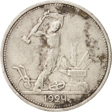 Coin, Russia, 50 Kopeks, 1924, London, EF(40-45), Silver, KM:89.1