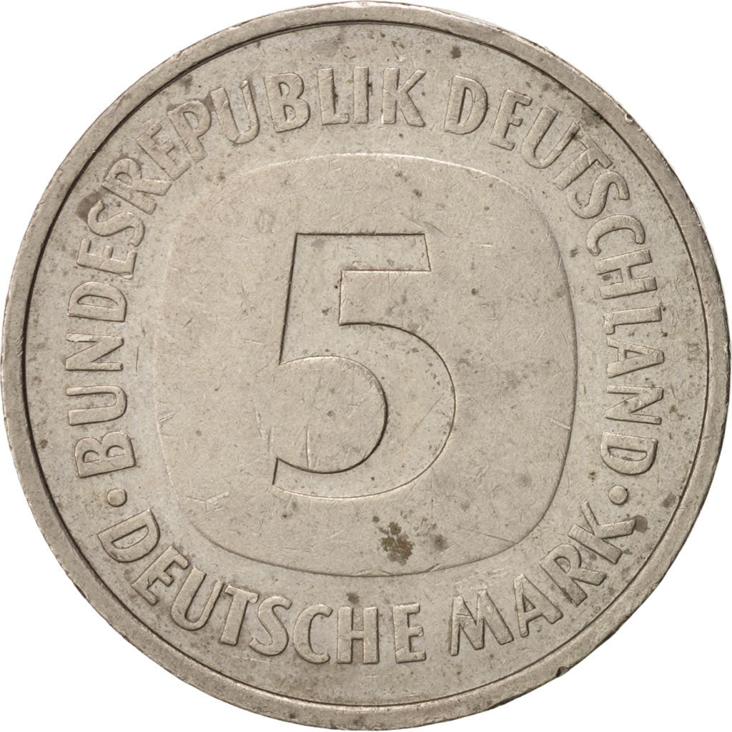 Coin, GERMANY - FEDERAL REPUBLIC, 5 Mark, 1975, Stuttgart, AU(50-53)