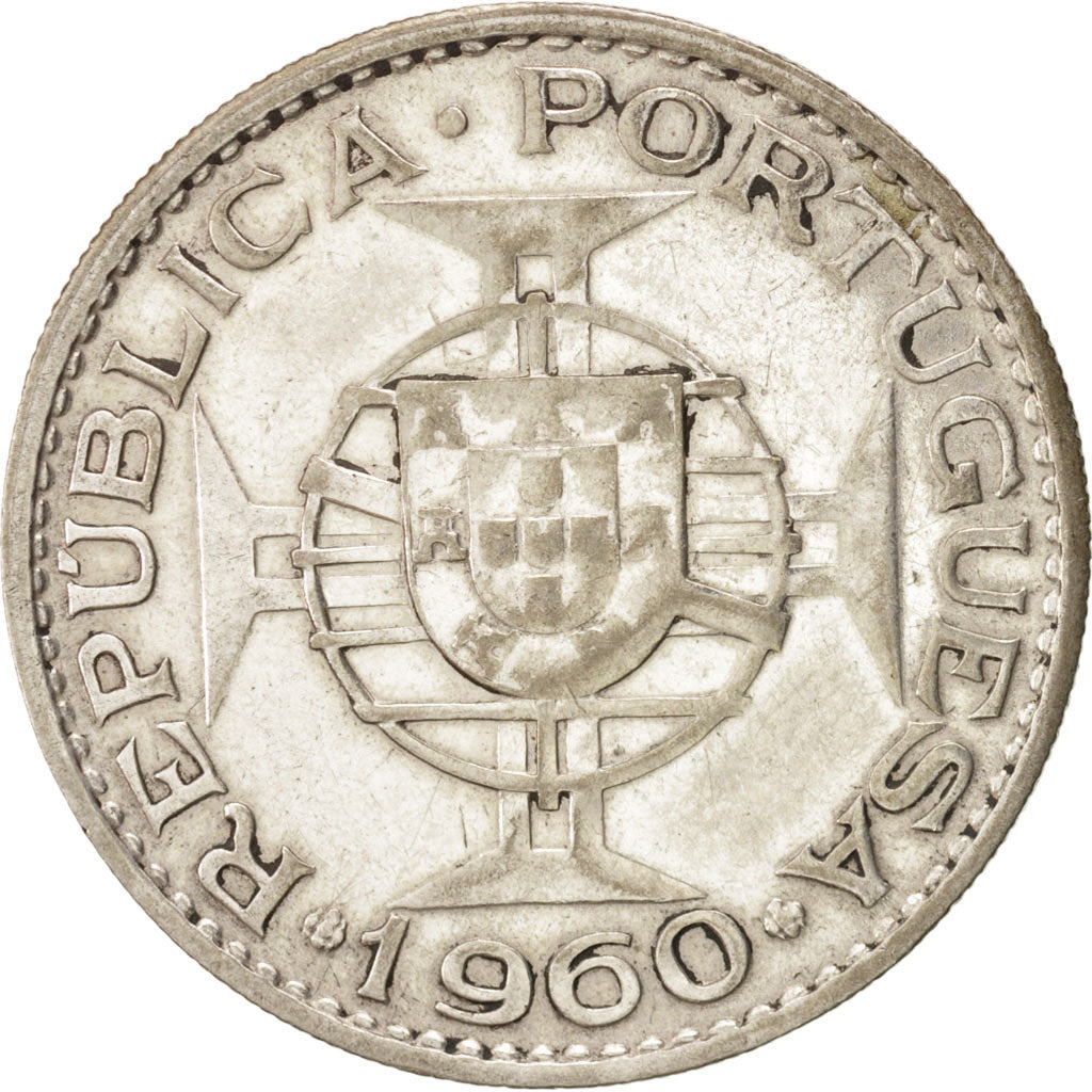 Mozambico, 20 Escudos, 1960, BB, Argento, KM:80