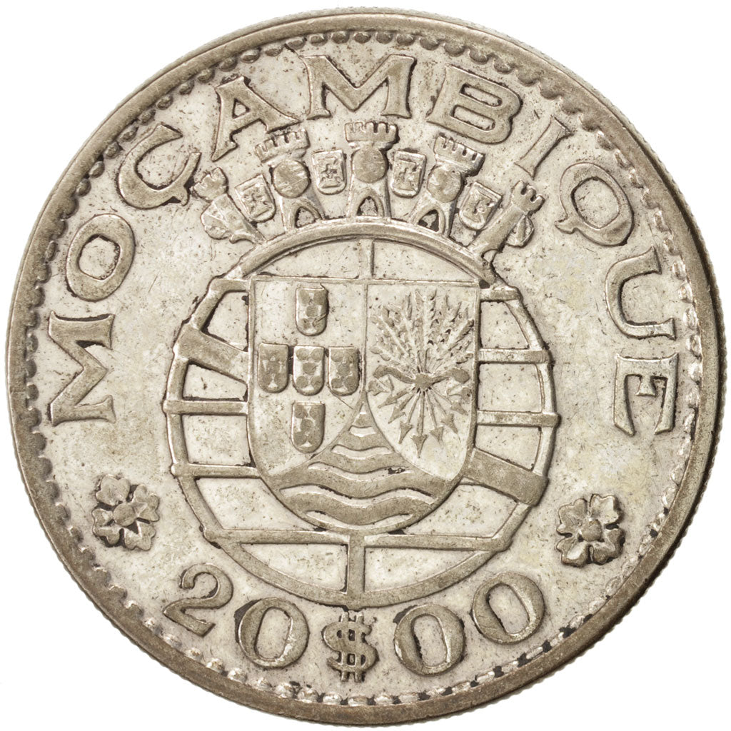 Mozambico, 20 Escudos, 1960, BB, Argento, KM:80