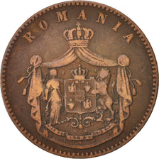 Romania, Carol I, 10 Bani, 1867, VF(30-35), Copper, KM:4.2
