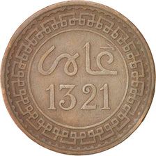 Morocco, 'Abd al-Aziz, 5 Mazunas, 1903, Paris, VF(30-35), Bronze, KM:16.3