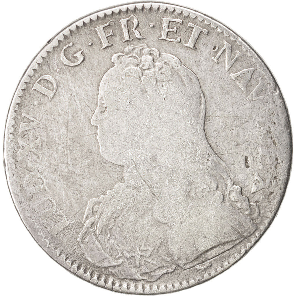 Francia, Louis XV, Écu aux branches d'olivier, Ecu, 1726, Paris, B+, Argento...