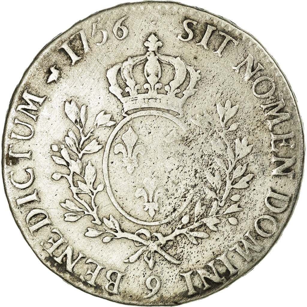 Münze, Frankreich, Louis XV, Écu au bandeau, Ecu, 1756, Rennes, S+, Silber
