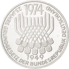 GERMANY - FEDERAL REPUBLIC, 5 Mark, 1974, Stuttgart, MS(63), Silver, KM:138