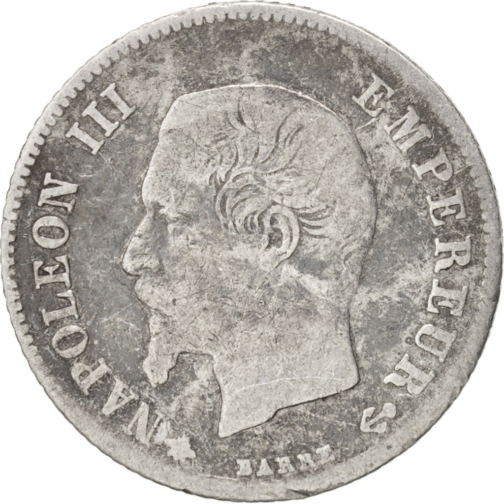 Frankreich, Napoleon III, 20 Centimes, 1860, Strasbourg, VF(20-25), KM:778.2