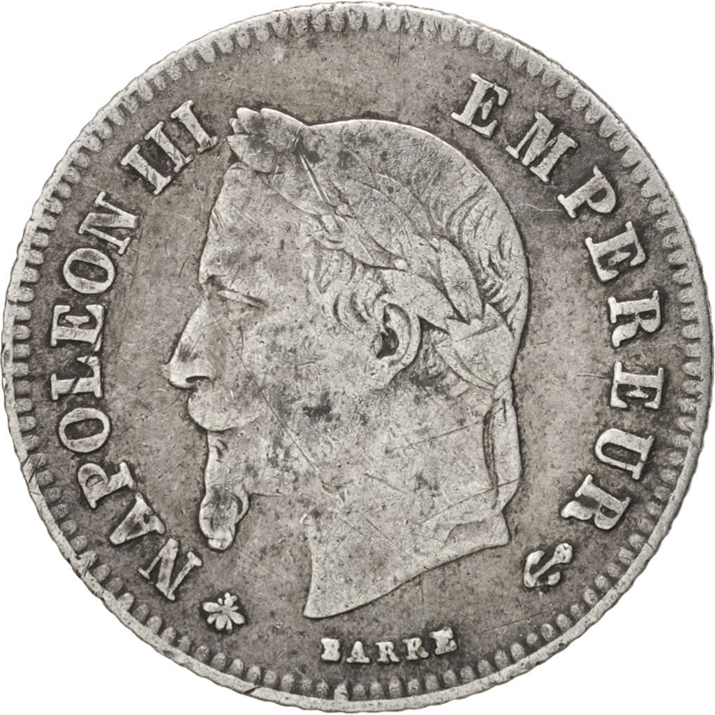 Francia, Napoleon III, Napoléon III, 20 Centimes, 1864, Paris, MB+, Argento,...