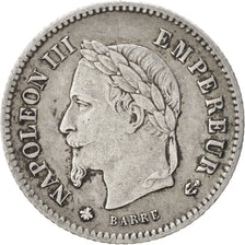 France, Napoleon III, 20 Centimes, 1867, Paris, TTB, Argent, Gadoury:309