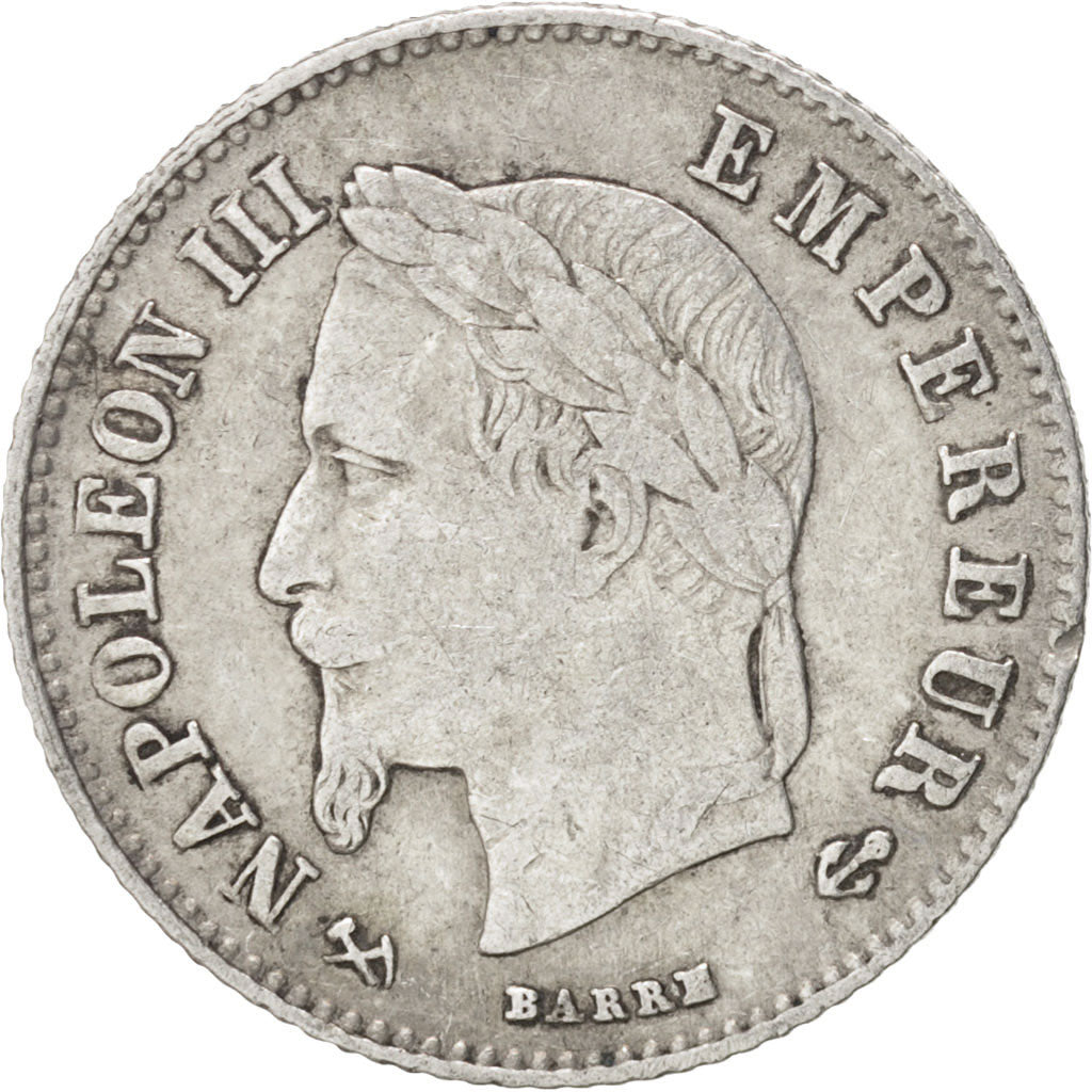 France, Napoleon III, 20 Centimes, 1866, Bordeaux, VF(30-35), Silver, KM:805.3