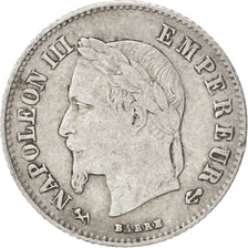 France, Napoleon III, 20 Centimes, 1866, Bordeaux, VF(30-35), Silver, KM:805.3