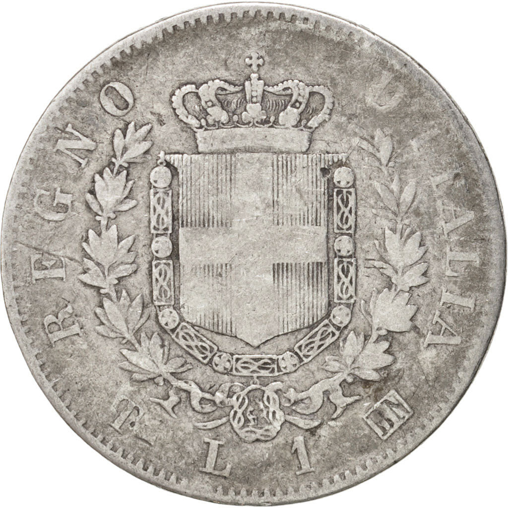 Italy, Vittorio Emanuele II, Lira, 1863, Torino, VF(20-25), Silver, KM:5a.2
