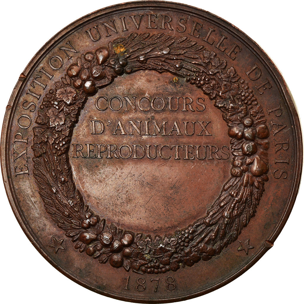 France, Medal, Exposition Universelle de Paris, Animaux Reproducteurs, 1878