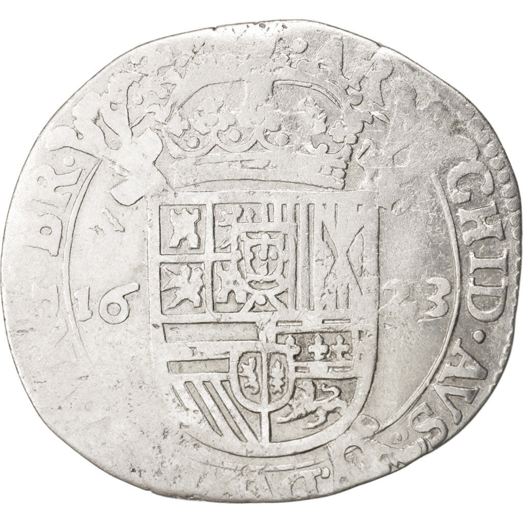 Spanish Netherlands, BRABANT, Escalin, 1623, Antwerp, VF(30-35), Silver, KM:52.1