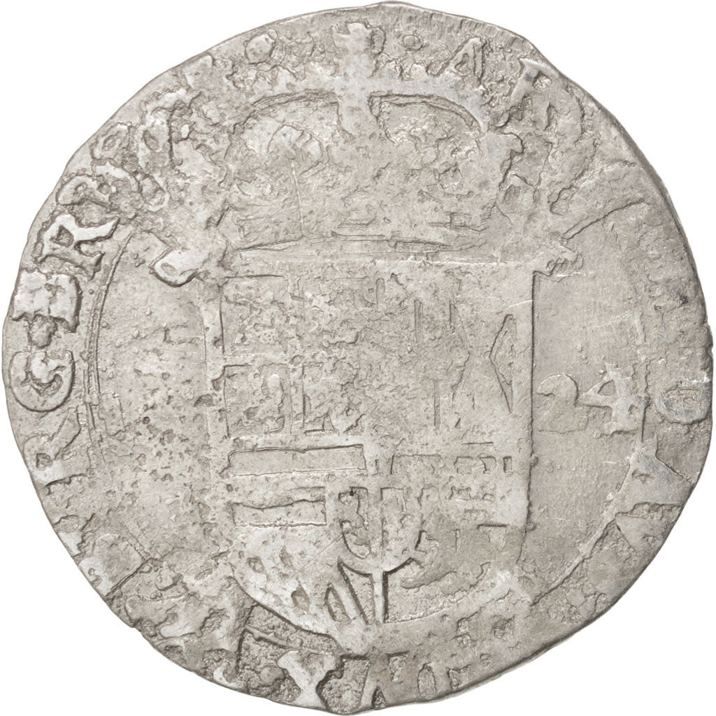 Coin, Spanish Netherlands, BRABANT, Escalin, 1624, Antwerp, VF(20-25), Silver