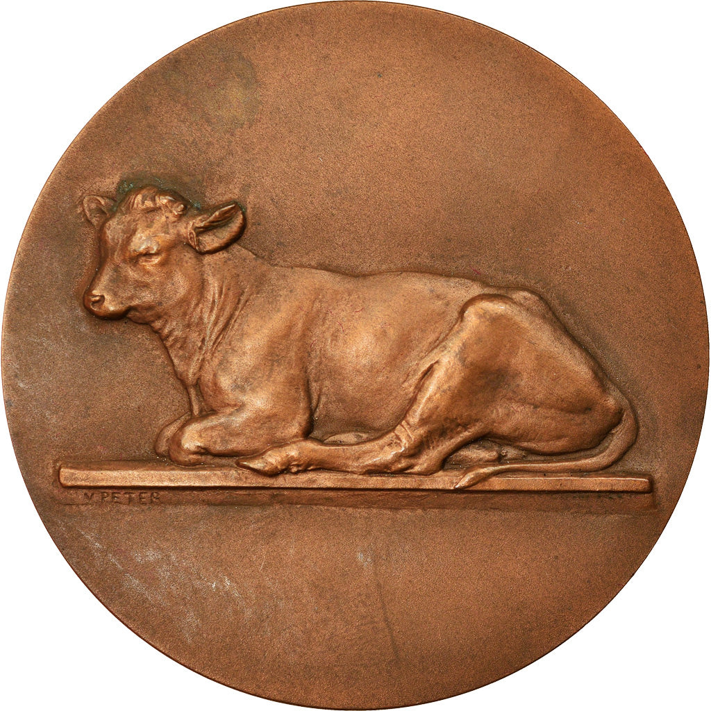 França, Medal, Agriculture, Vache, Offert par Mr Durieux, V. Peter, MS(63)