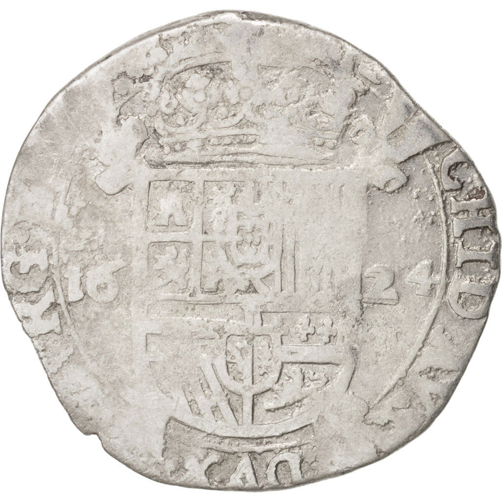 Coin, Spanish Netherlands, BRABANT, Escalin, 1624, Antwerp, VF(20-25), Silver