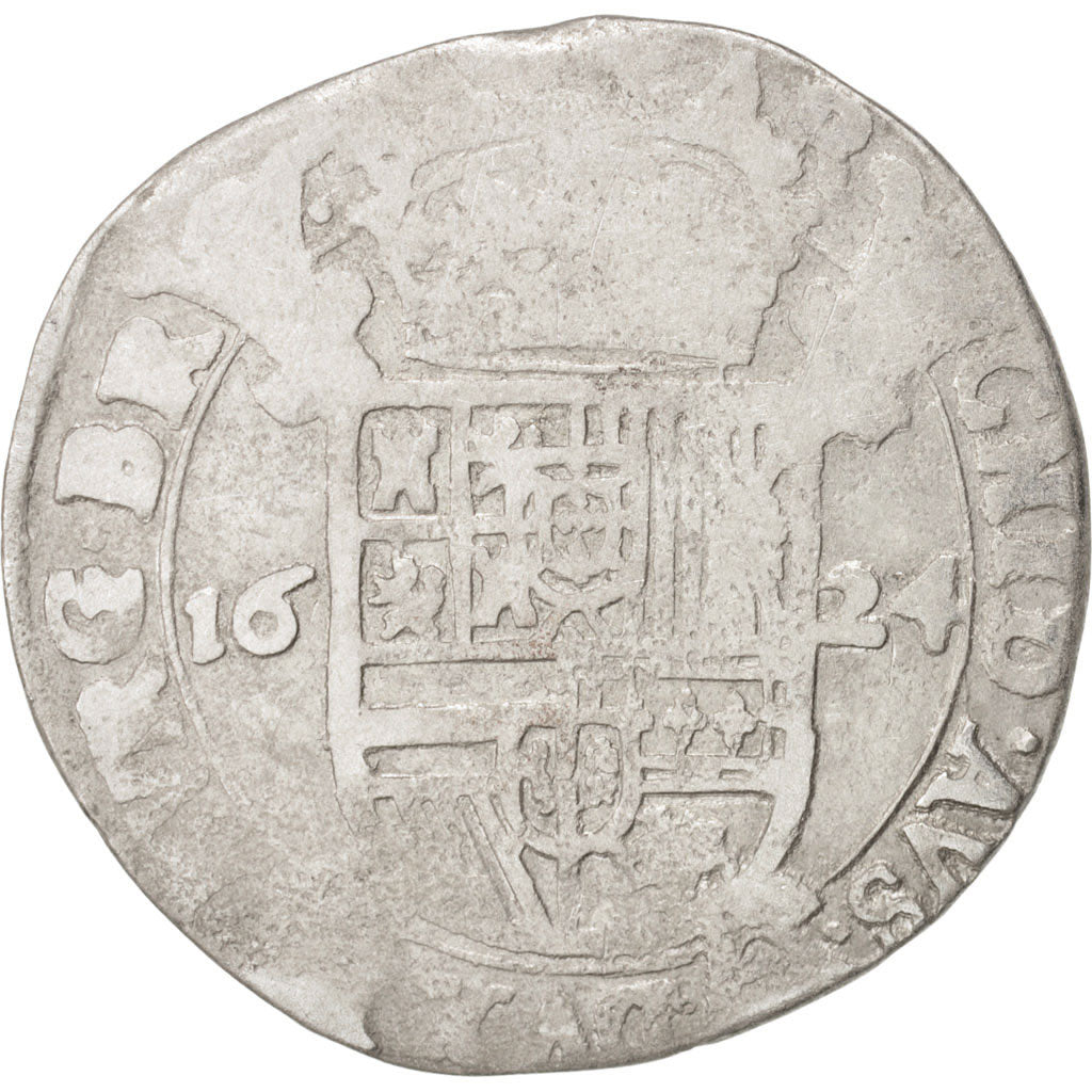 Coin, Spanish Netherlands, BRABANT, Escalin, 1624, Antwerp, VF(20-25), Silver