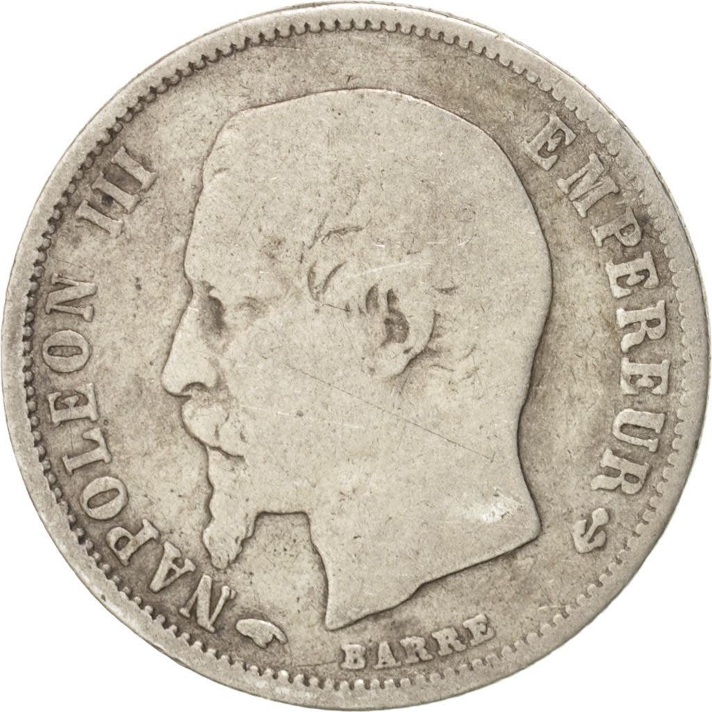 France, Napoleon III, 50 Centimes, 1859, Paris, F(12-15), Silver, KM:794.1