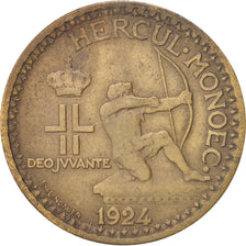 Monaco, Louis II, Franc, 1924, Poissy, EF(40-45), Aluminum-Bronze, KM:111