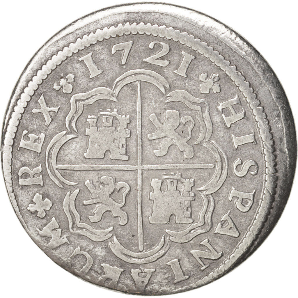 Spain, Philip V, Real, 1721, Madrid, VF(30-35), Silver, KM:298