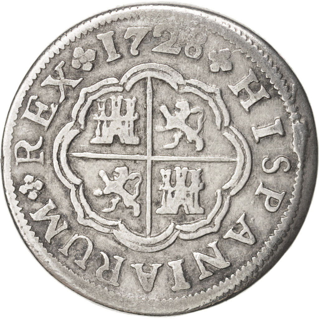 Spain, Philip V, Real, 1728, Seville, VF(30-35), Silver, KM:306.2
