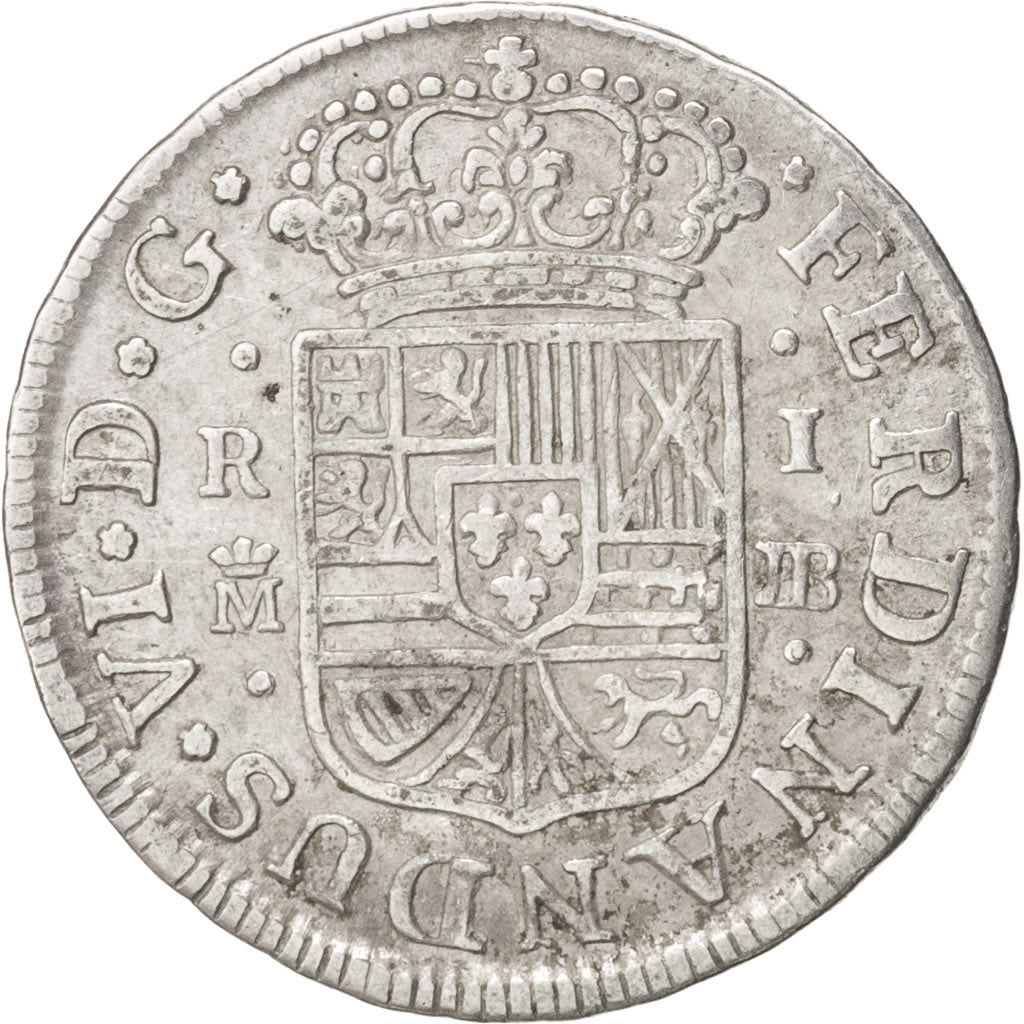 Spain, Ferdinand VI, Real, 1756, Madrid, AU(50-53), Silver, KM:369.1