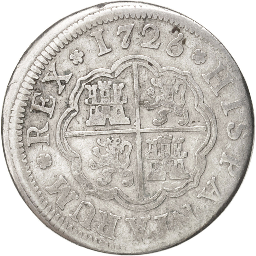 Spain, Philip V, Real, 1726, Segovia, VF(30-35), Silver, KM:299