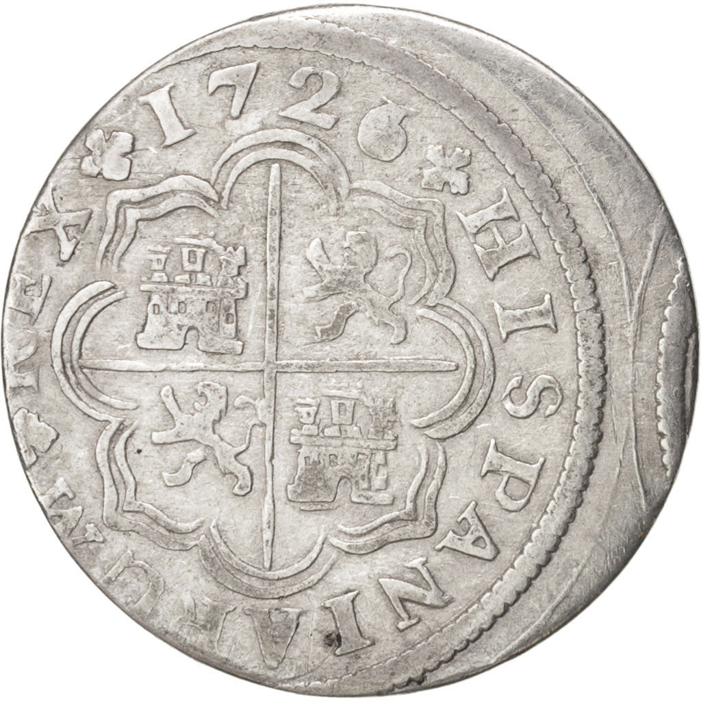 Spain, Philip V, Real, 1726/1, Madrid, EF(40-45), Silver, KM:298