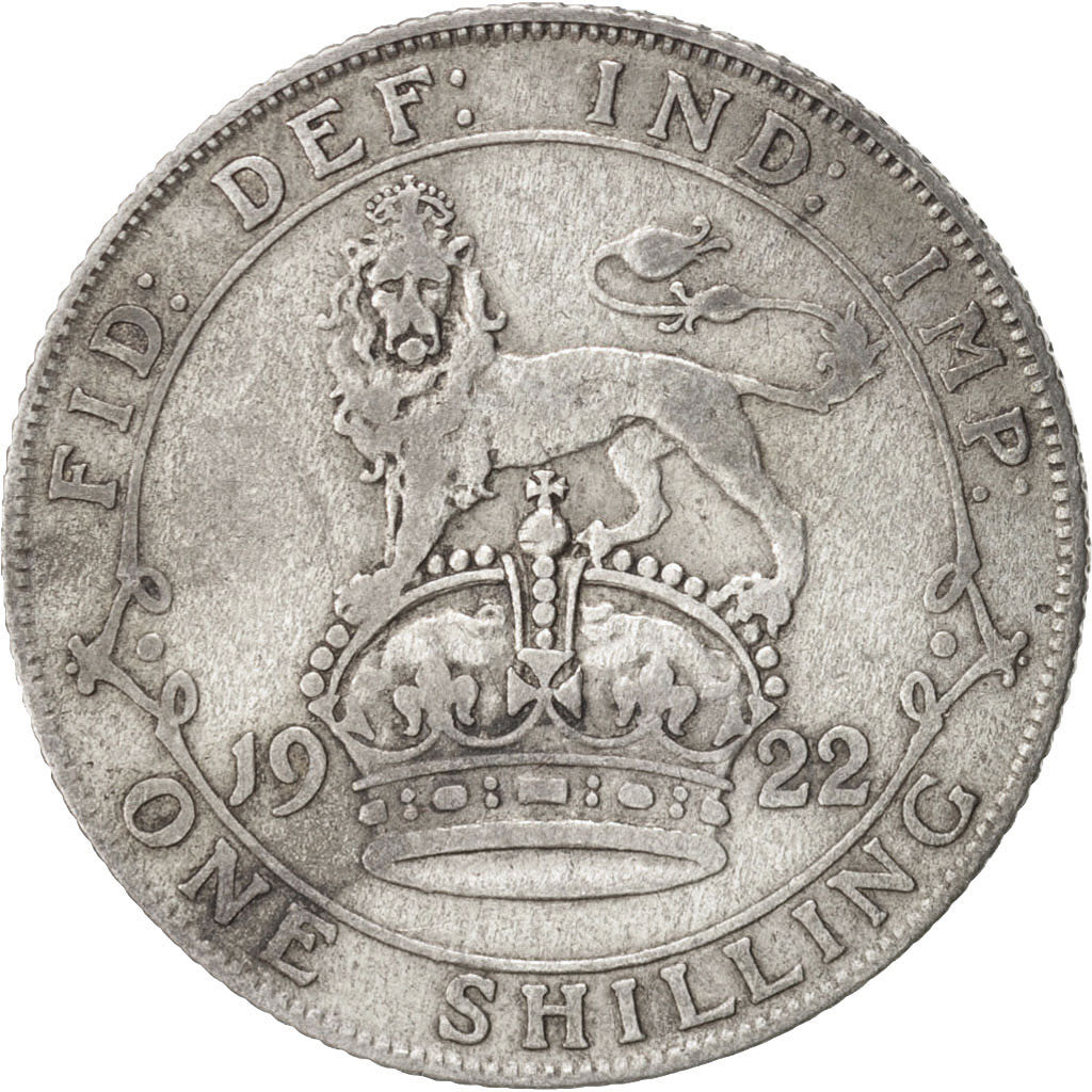 Great Britain, George V, Shilling, 1922, VF(20-25), Silver, KM:816a