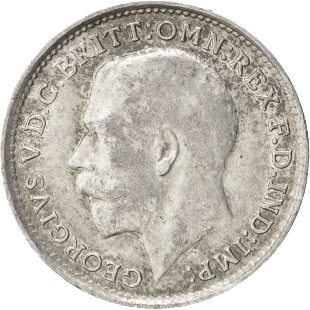Great Britain, George V, 3 Pence, 1917, AU(50-53), Silver, KM:813