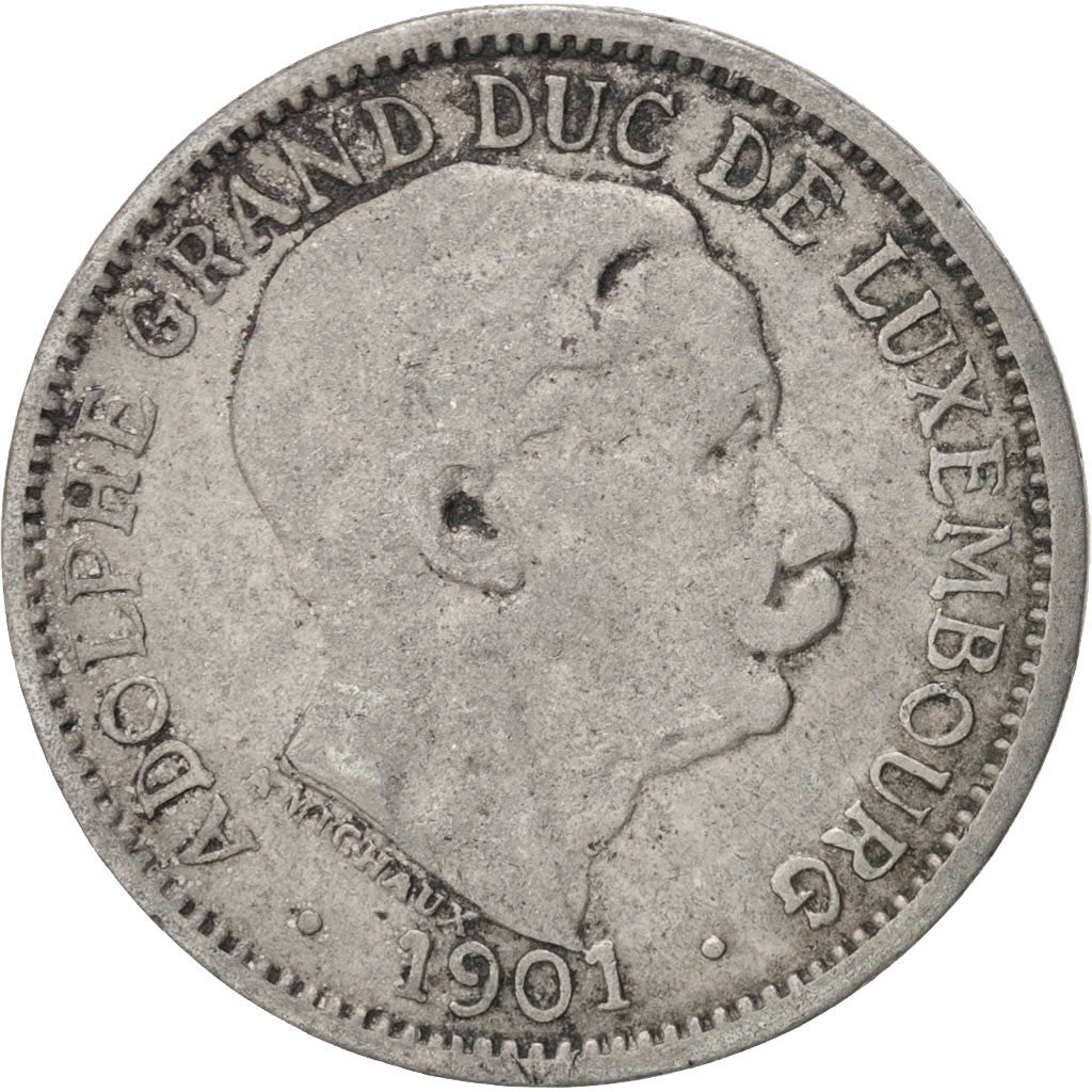 Coin, Luxembourg, Adolphe, 10 Centimes, 1901, VF(30-35), Copper-nickel, KM:25