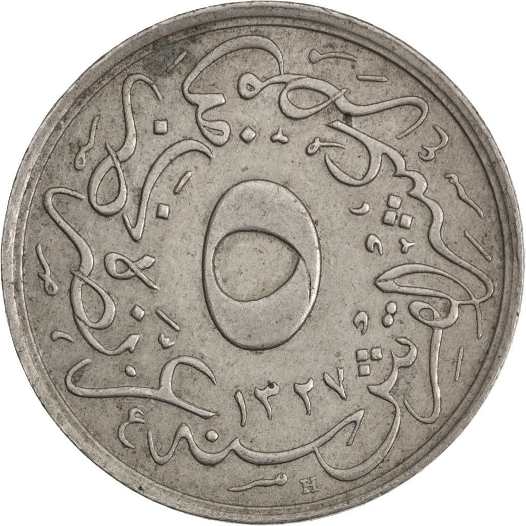 Ägypten, Muhammad V, 5/10 Qirsh, 1913, Misr, AU(50-53), Copper-nickel, KM:304