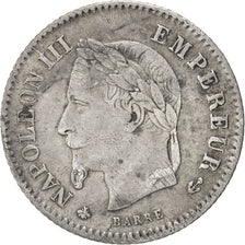 Frankreich, Napoleon III, 20 Centimes, 1867, Paris, EF(40-45), Silver, KM:808.1