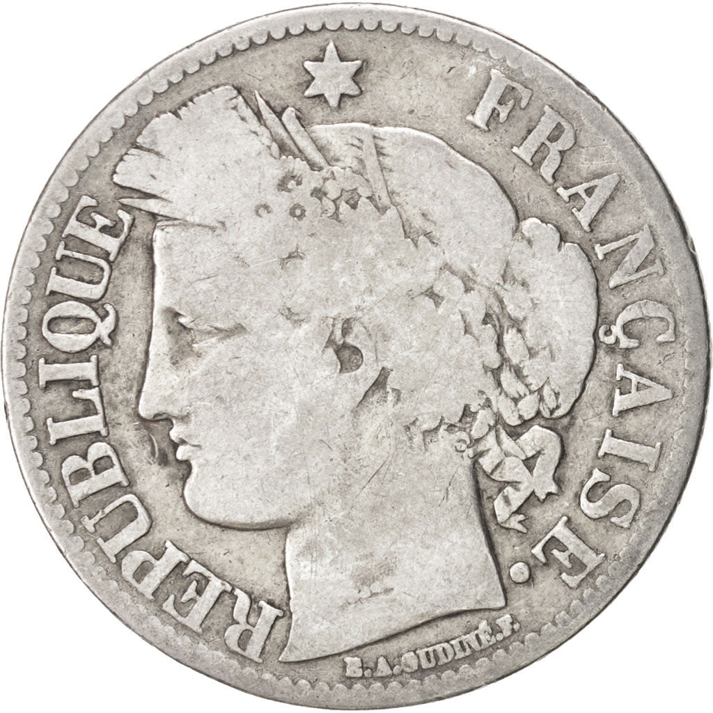 France, Cérès, 2 Francs, 1870, Paris, F(12-15), Silver, KM:817.1, Gadoury:530