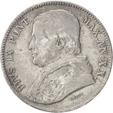 ITALIAN STATES, PAPAL STATES, Pius IX, 20 Baiocchi, 1865-XX, VF(20-25), KM:1360a
