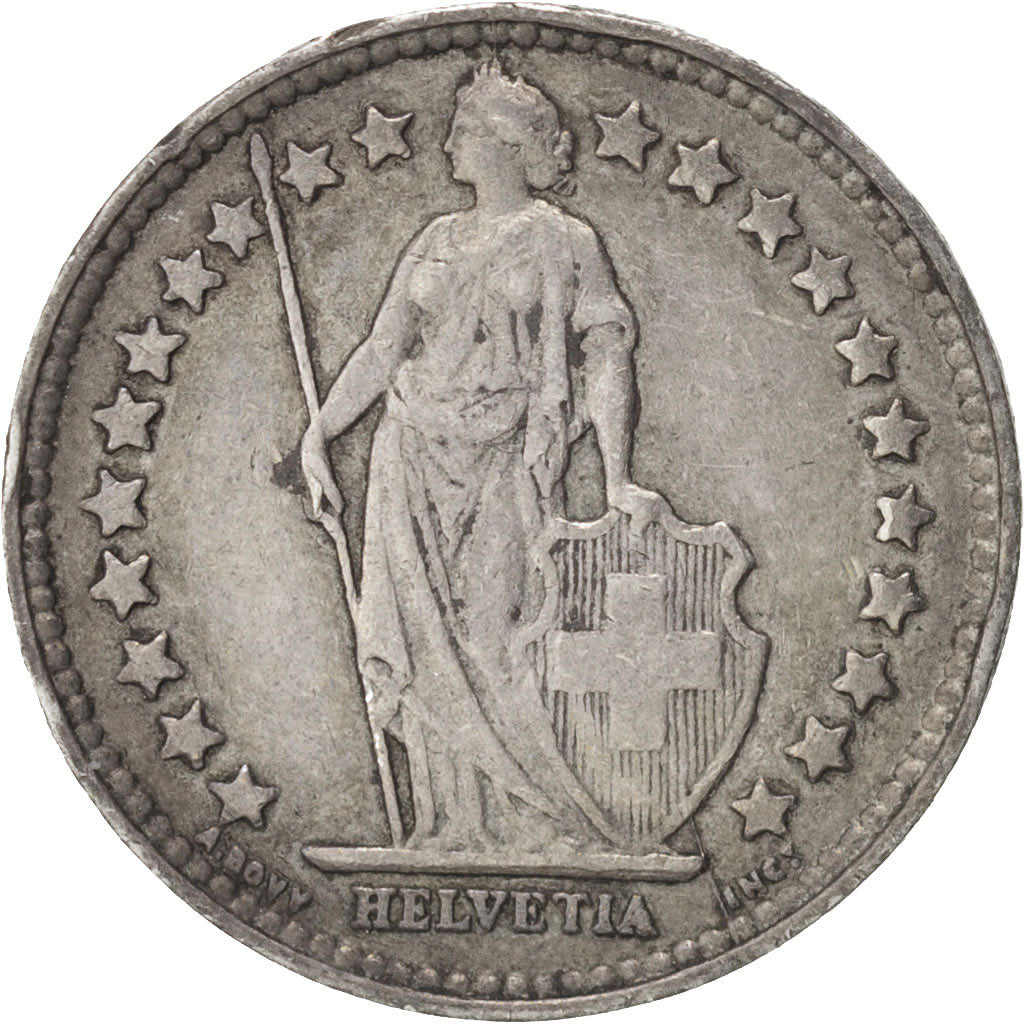 Coin, Switzerland, 1/2 Franc, 1929, Bern, EF(40-45), Silver, KM:23