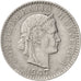 Switzerland, 20 Rappen, 1947, Bern, EF(40-45), Copper-nickel, KM:29a