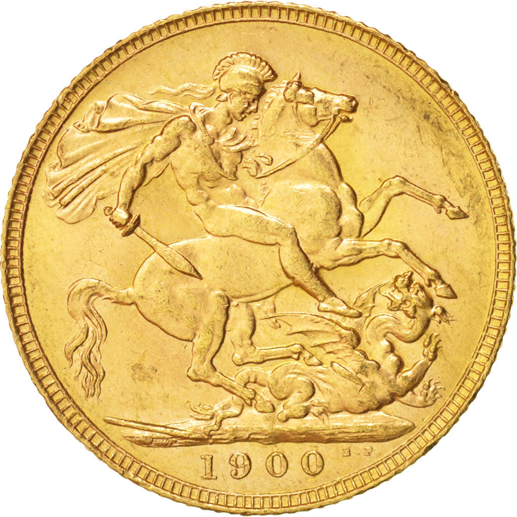 Great Britain, Victoria, Sovereign, 1900, AU(55-58), Gold, KM:785