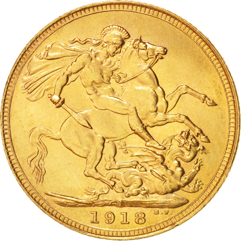 Australia, George V, Sovereign, 1918, Sydney, MS(63), Gold, KM:29