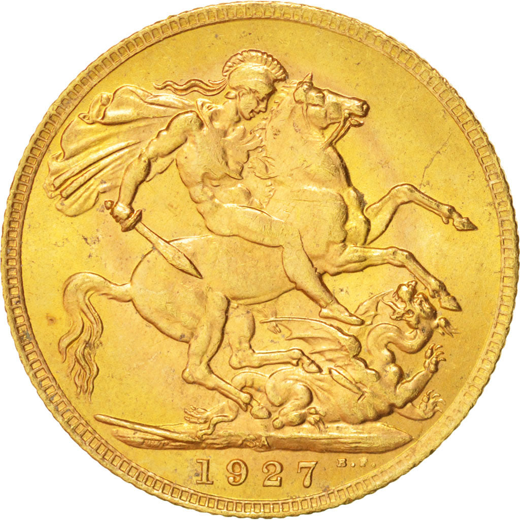 South Africa, George V, Sovereign, 1927, SUP, Or, KM:21