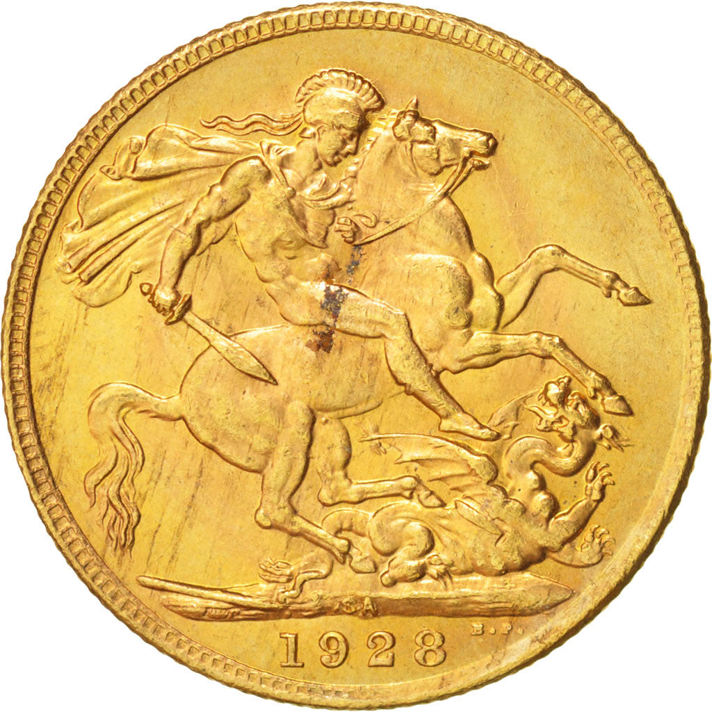 South Africa, George V, Sovereign, 1928, SUP, Or, KM:21