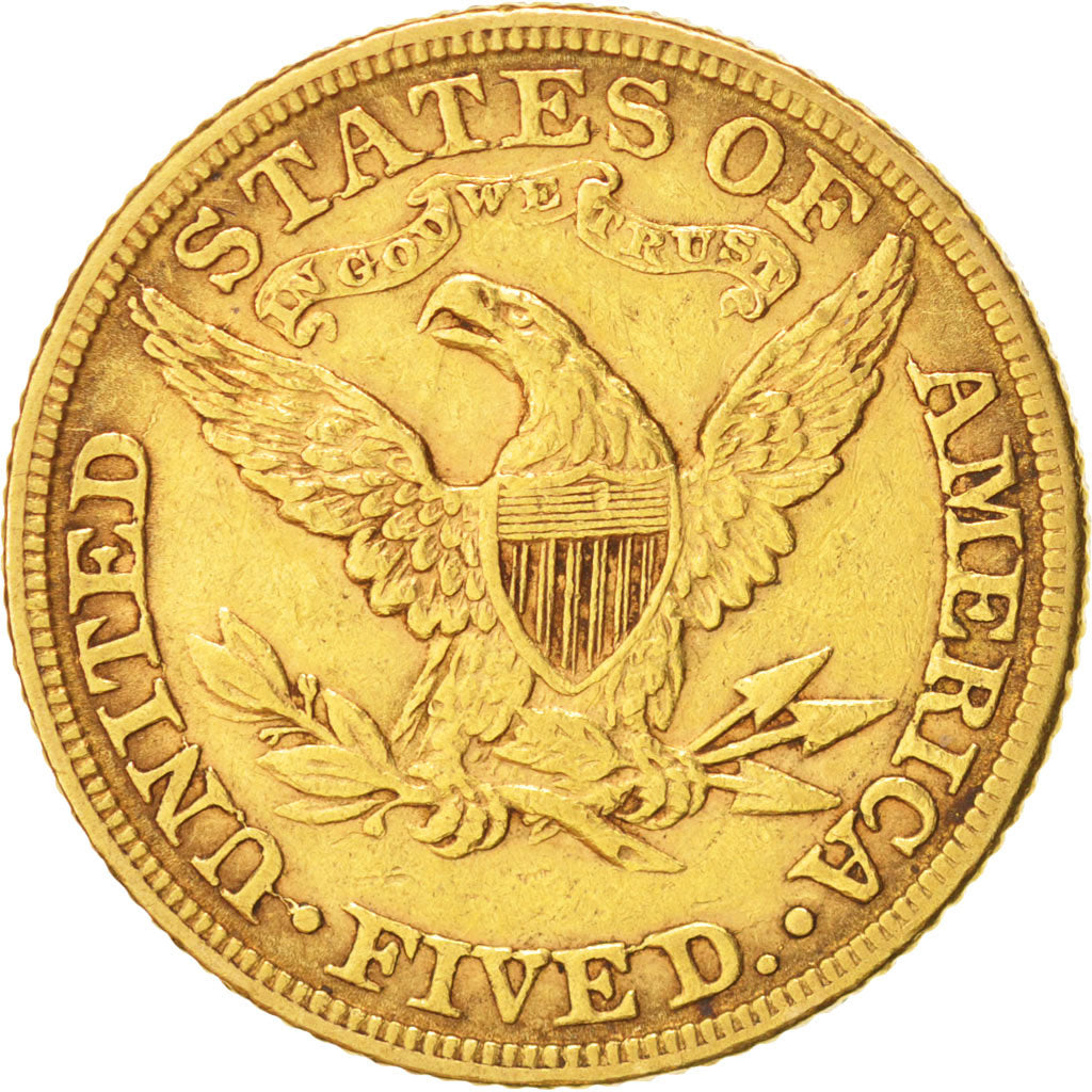 United States, Coronet Head, $5, 1882, Philadelphia, EF(40-45), KM:101