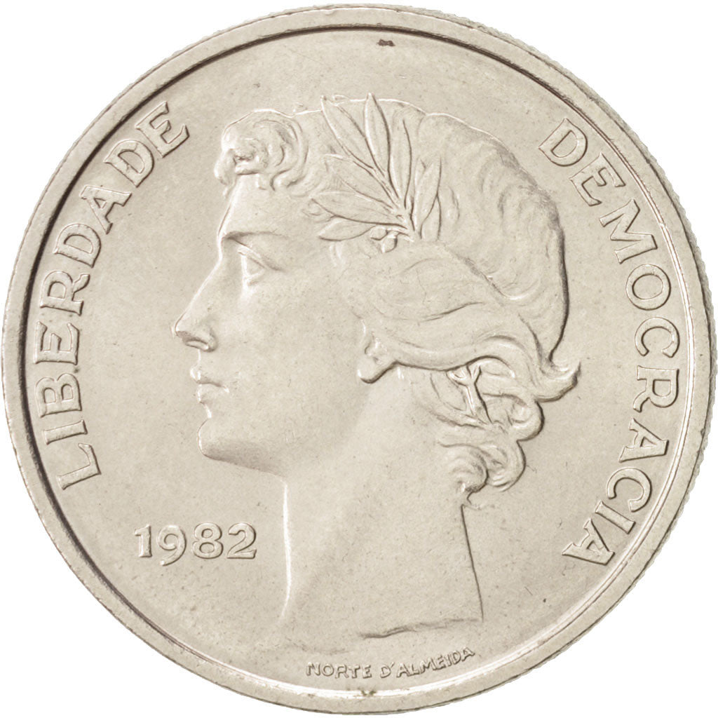 Portugal, 25 Escudos, 1982, MS(63), Copper-nickel, KM:607a