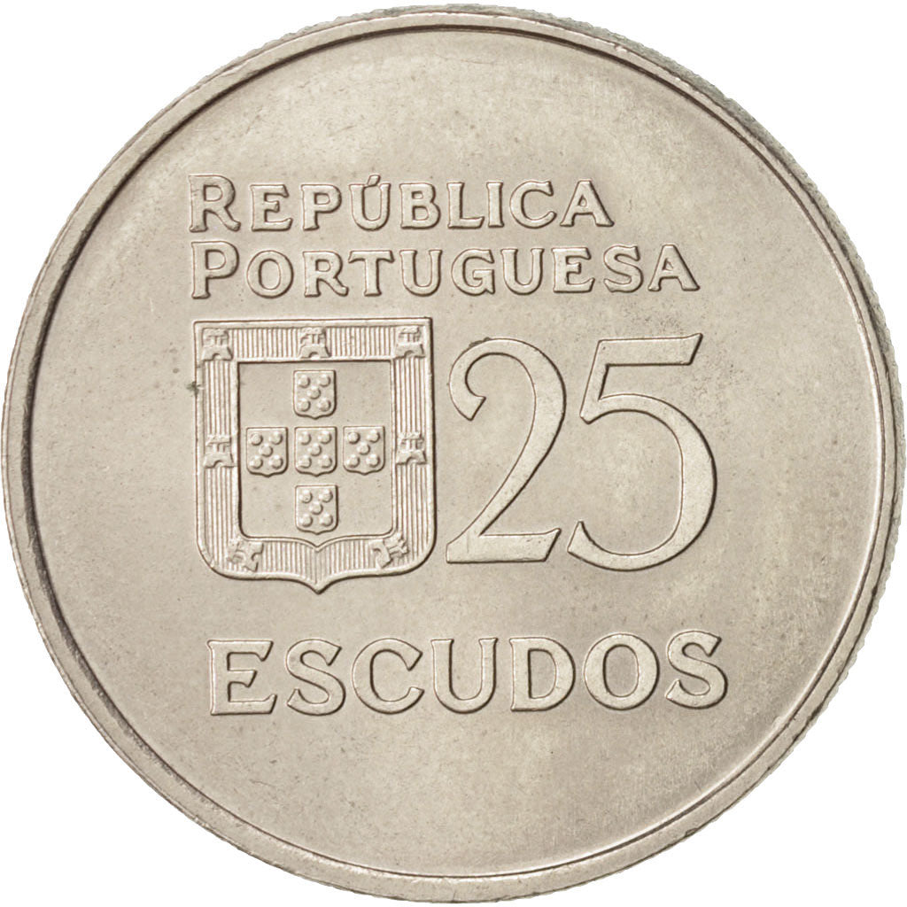Portugal, 25 Escudos, 1982, MS(63), Copper-nickel, KM:607a