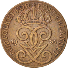 Sweden, Gustaf V, 2 Öre, 1931, EF(40-45), Bronze, KM:778