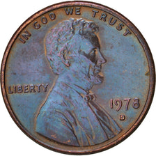 United States, Lincoln Cent, 1978, Denver, AU(50-53), Brass, KM:201