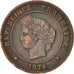 Munten, Frankrijk, Cérès, 5 Centimes, 1872, Paris, ZF, Bronze, KM:821.1