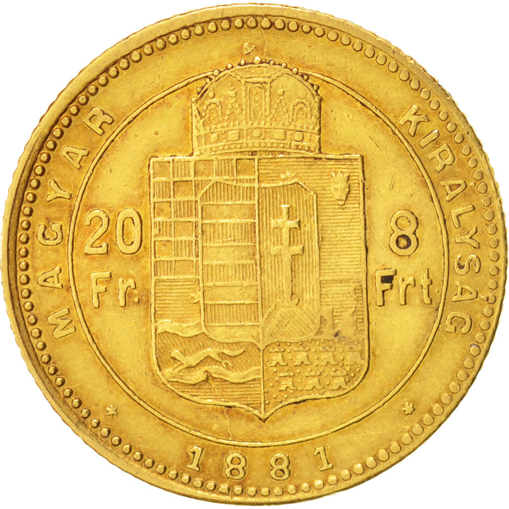 Coin, Hungary, Franz Joseph I, 8 Forint 20 Francs, 1881, Kormoczbanya