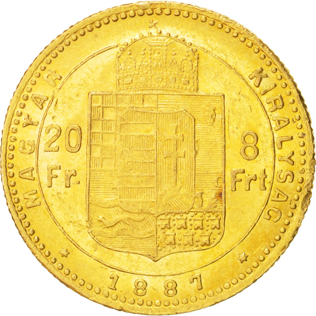Hungary, Franz Joseph I, 20 Francs, 1887, Kormoczbanya, AU(50-53), KM:467